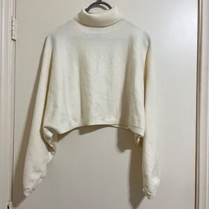 Womens Lagenlook Knit Sweater Sz M Indie Avant-Garde Artsy Cocoon Sleeves Cozy.